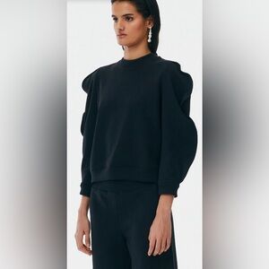 Tibi Scallop Sweatshirt - Black